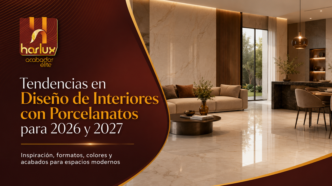 Tendencias en Diseño de Interiores con Porcelanatos para 2026 y 2027 HARLUX