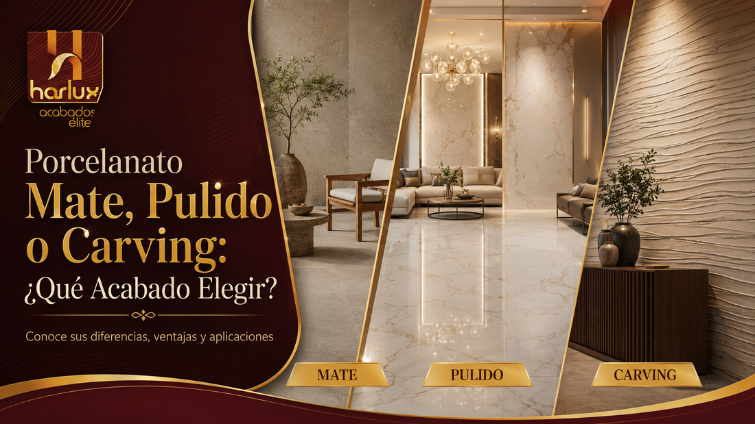 Porcelanato Mate, Pulido o Carving: ¿Qué Acabado Elegir? | HARLUX