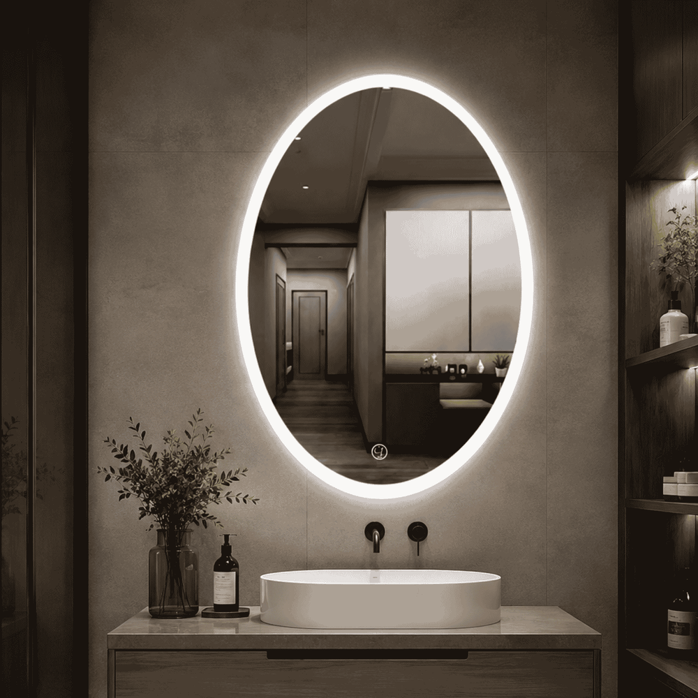 ESPEJO OVALO LUX 60X52CM CRLX
