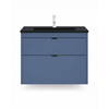 MUEBLE SPAZIO LACADO AZUL/MATE C/PLACA NEGRA