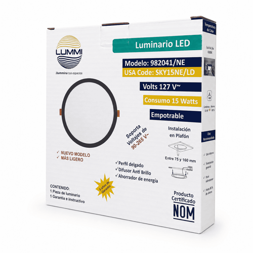 LÁMPARA 15W CIRCULAR AJUSTABLE