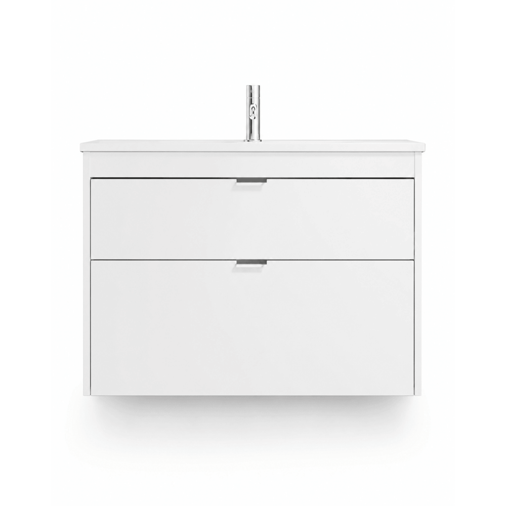 MUEBLÉ SPAZIO LACADO BRILLO BLANCO C/PLACA CERAMICA BLANCA