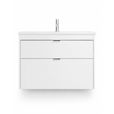MUEBLÉ SPAZIO LACADO BRILLO BLANCO C/PLACA CERAMICA BLANCA