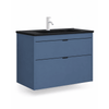 MUEBLE SPAZIO LACADO AZUL/MATE C/PLACA NEGRA