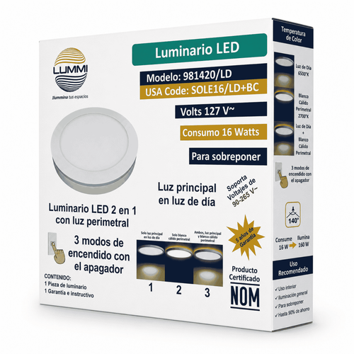 SOBREPONER 16W CIRCULAR CALIDAD
